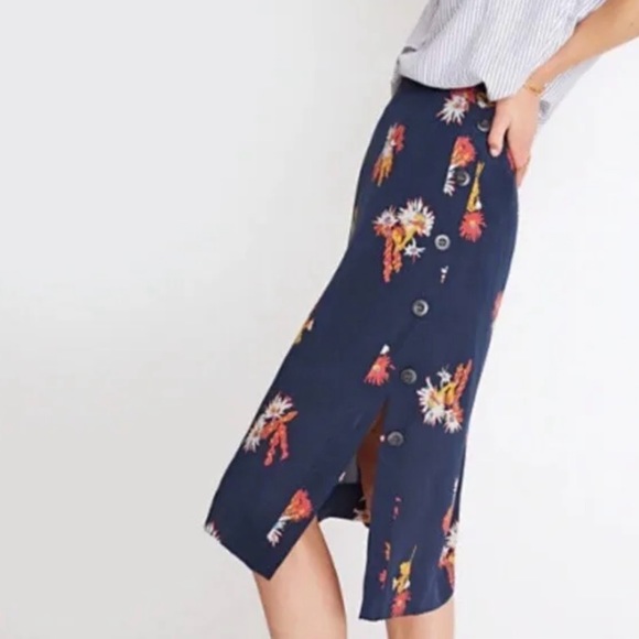 Madewell Silk Midi Skirt - size 6, NWT - Picture 2 of 7